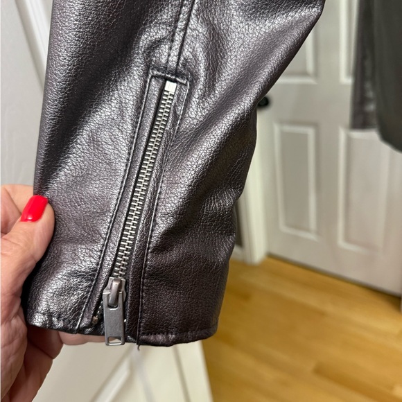 Bagatelle Faux Leather Metallic Pewter Jacket - Picture 6 of 10